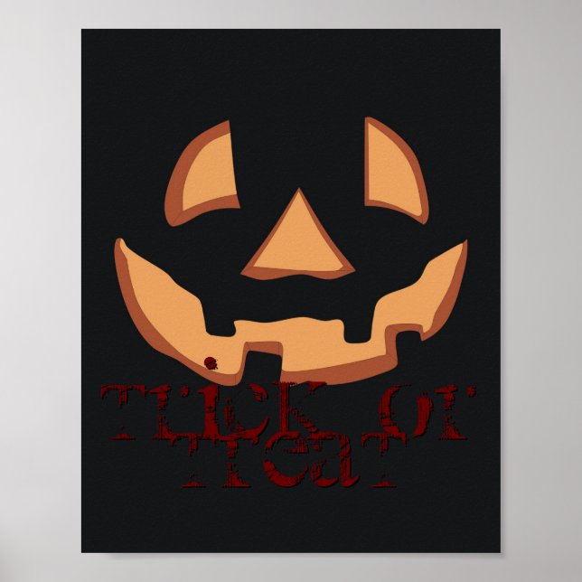 Pumpkin for Halloween in Black Poster (Front)