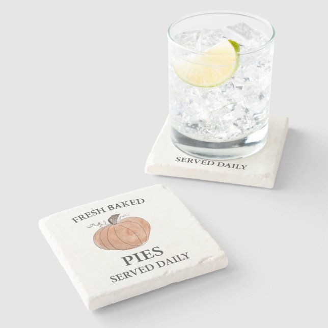Pumpkin Fresh Baked Pies Art Stone Coaster (Side)
