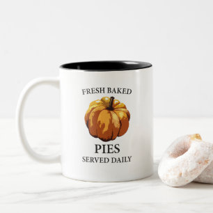 Pumpkin Fresh Baked Pies Art Two-Tone Coffee Mug