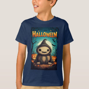 Pumpkin Friend In Halloween Patch T-Shirt