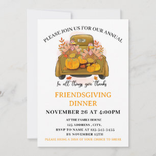 Pumpkin  Friendsgiving Dinner party Invitation
