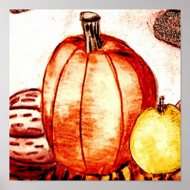 Pumpkin & Fruit  Print (Front)