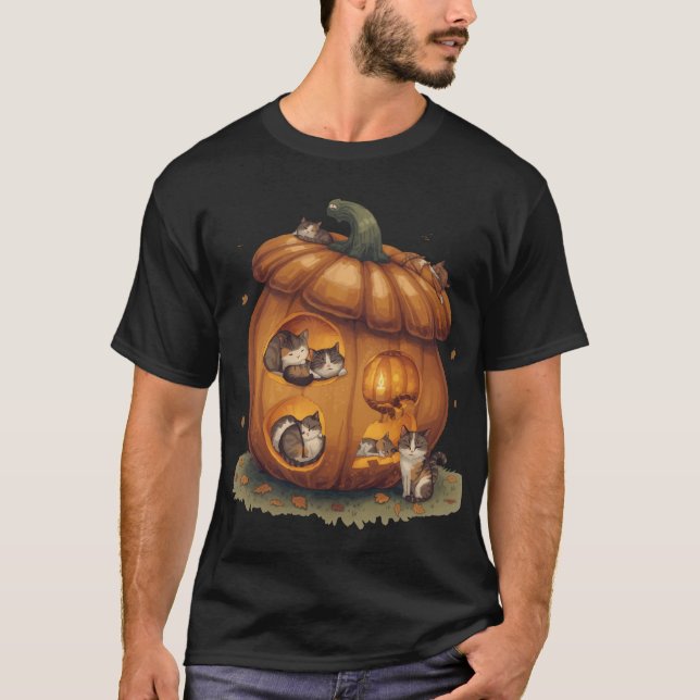 Pumpkin Full of Cats T-Shirt (Front)