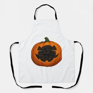 Pumpkin Full of Kittens - Cute Black Cat Halloween Apron
