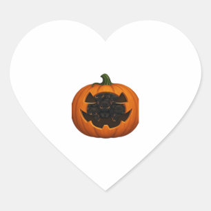Pumpkin Full of Kittens - Cute Black Cat Halloween Heart Sticker