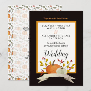 Pumpkin Fun/Thanksgiving Theme Wedding/ Invitation