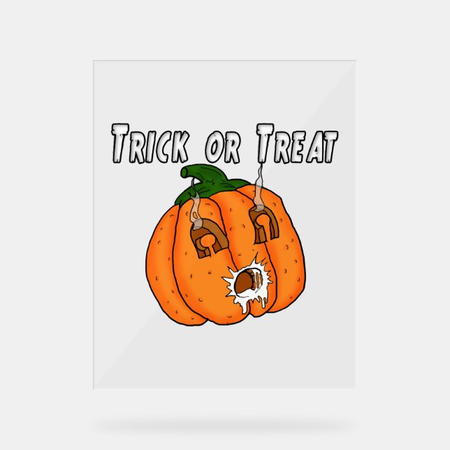 Pumpkin funny naughty gift prank Halloween Acrylic Sign (Front)