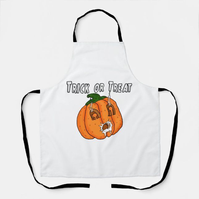 Pumpkin funny naughty gift prank Halloween Apron (Front)