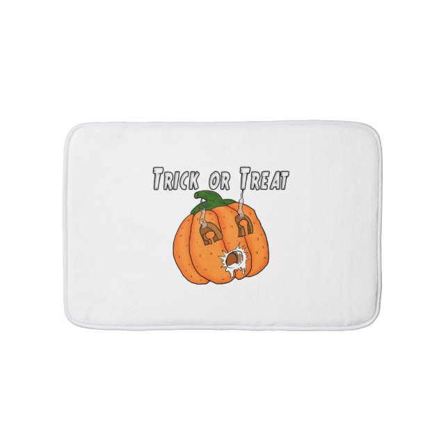 Pumpkin funny naughty gift prank Halloween Bath Mat (Front)