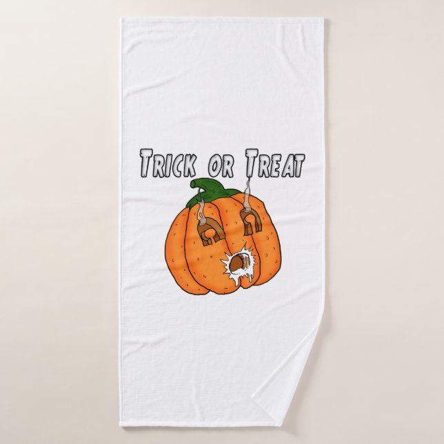 Pumpkin funny naughty gift prank Halloween Bath Towel (Bath Towel)