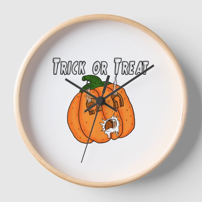 Pumpkin funny naughty gift prank Halloween Clock (Front)