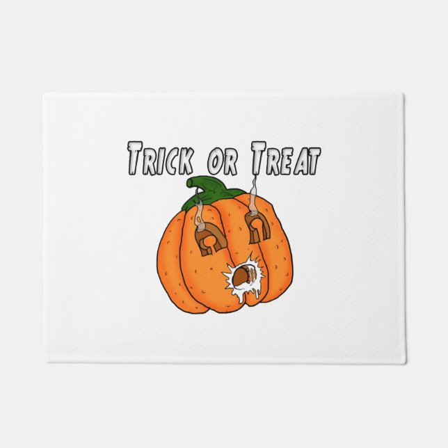 Pumpkin funny naughty gift prank Halloween Doormat (Front)
