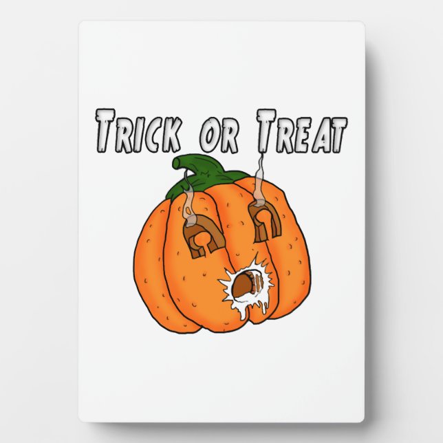 Pumpkin funny naughty gift prank Halloween Plaque (Front)