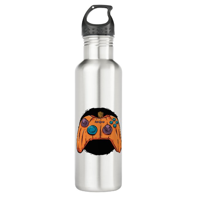 PUMPKIN GAMEPAD HALLOWEEN GAMING 710 ML WATER BOTTLE (Front)