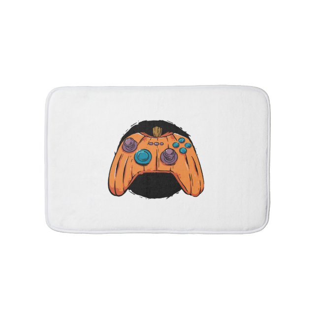 PUMPKIN GAMEPAD HALLOWEEN GAMING BATH MAT (Front)