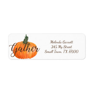 Pumpkin Gather Fall Thanksgiving Custom Address