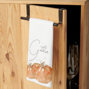 Pumpkin "Gather" Tea Towel