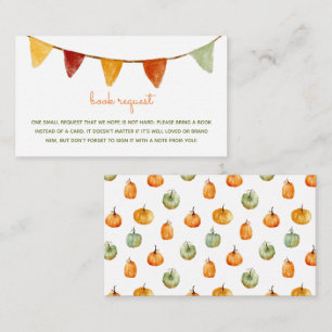 Pumpkin Gender Neutral Baby Shower Book Request Enclosure Card