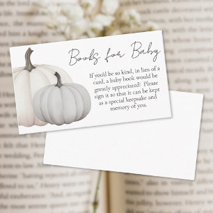 Pumpkin Gender Neutral Baby Shower Books For Baby Enclosure Card