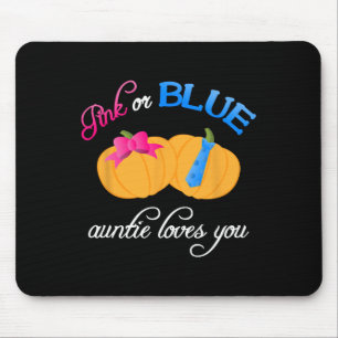Pumpkin Gender Reveal Auntie Loves You Fall Themes Mouse Mat