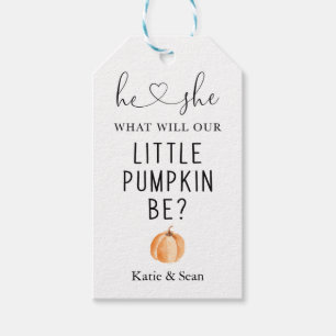 Pumpkin Gender Reveal Favour Tag