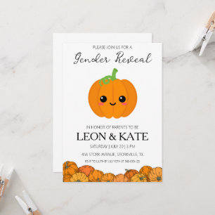 pumpkin gender reveal invitations
