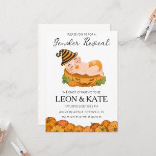 pumpkin gender reveal invitations