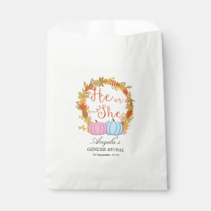 Pumpkin Gender Reveal Party Favour Bags