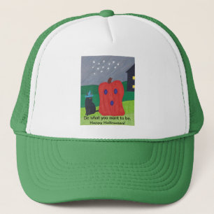 Pumpkin Ghost and Wizard Cat Halloween Hats