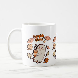 Pumpkin Ghost Autumn Latte Coffee Mug