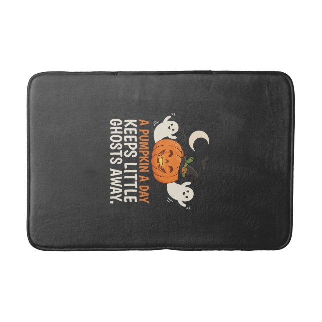 Pumpkin Ghost Halloween Quote Design_1 Bath Mat (Front)