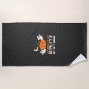 Pumpkin Ghost Halloween Quote Design_1 Beach Towel