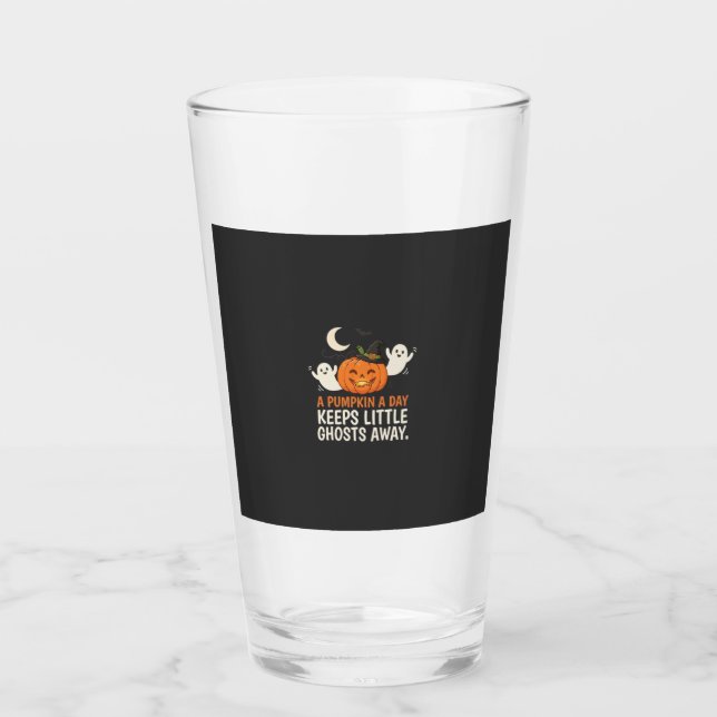 Pumpkin Ghost Halloween Quote Design_1 Glass (Front)