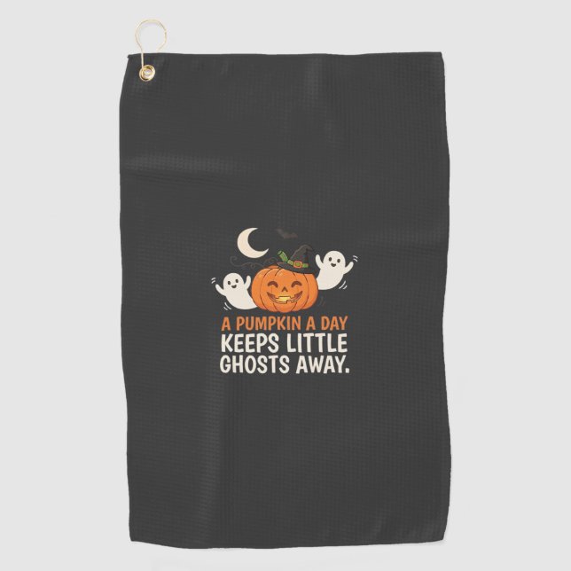 Pumpkin Ghost Halloween Quote Design_1 Golf Towel (Front)