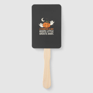 Pumpkin Ghost Halloween Quote Design_1 Hand Fan