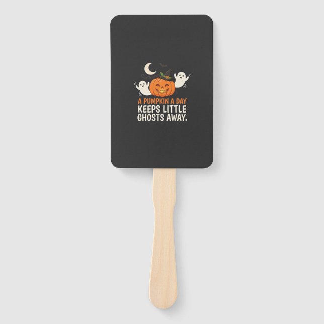 Pumpkin Ghost Halloween Quote Design_1 Hand Fan (Front)