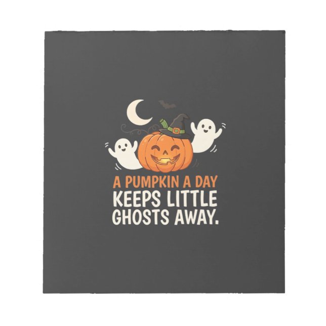 Pumpkin Ghost Halloween Quote Design_1 Notepad (Front)