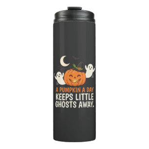 Pumpkin Ghost Halloween Quote Design_1 Thermal Tumbler