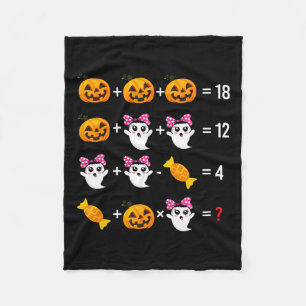 Pumpkin Ghost Mathematics Mathematics Halloween Cu Fleece Blanket