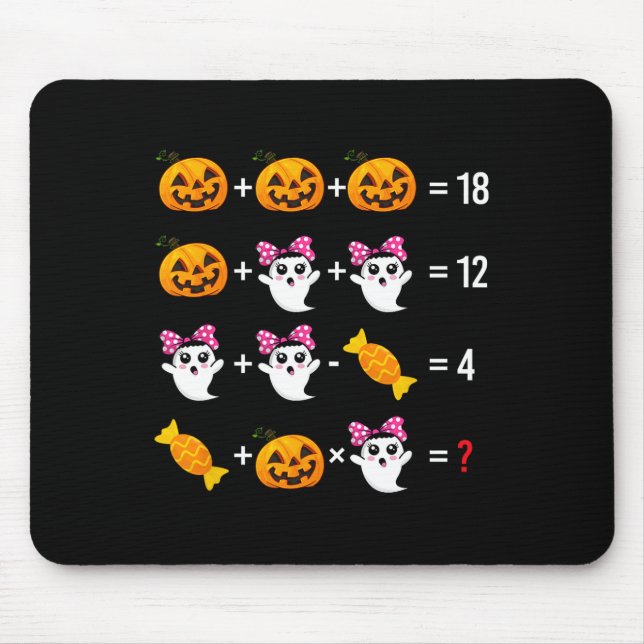 Pumpkin Ghost Mathematics Mathematics Halloween Cu Mouse Mat (Front)