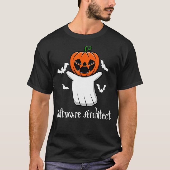 Pumpkin Ghost Software Architect Halloween Softwar T-Shirt (Front)