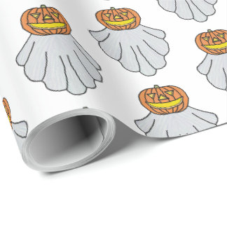 Pumpkin Ghost (white) - Wrapping Paper