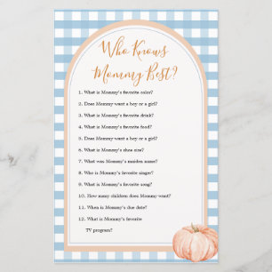 Pumpkin Gingham Birthday Who Knows Mummy Best Game
