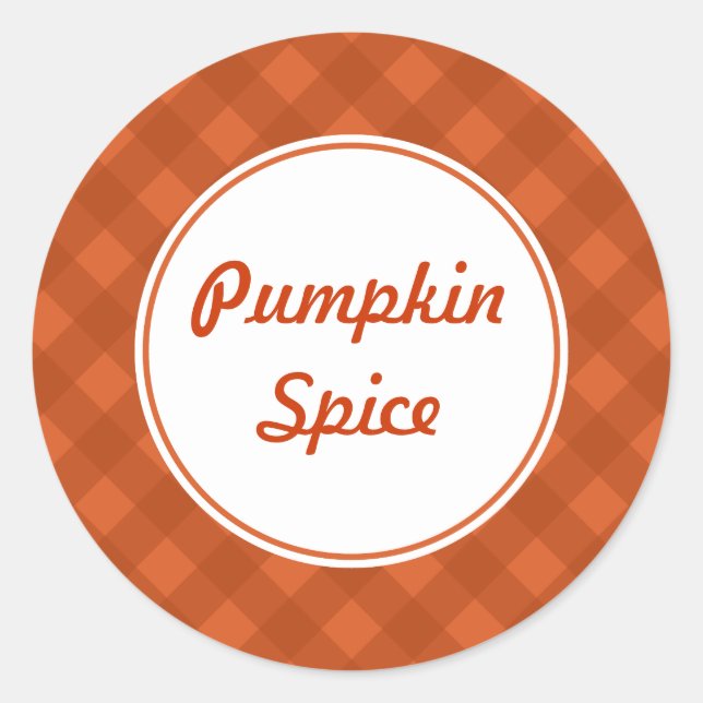 Pumpkin Gingham Sticker (Front)