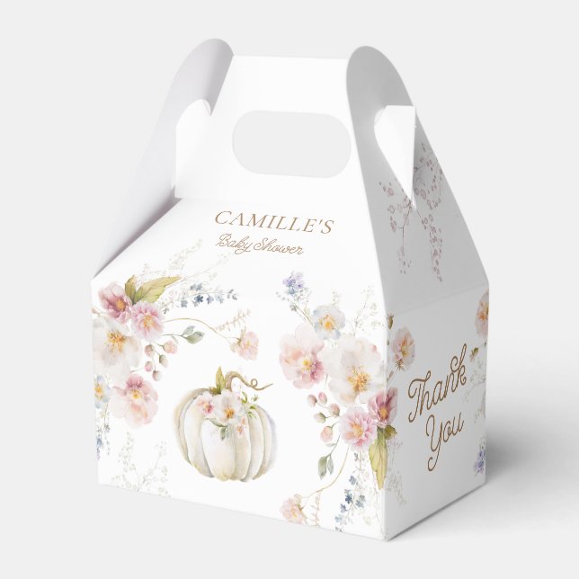 Pumpkin Girl Baby Shower Favour Box (Front Side)