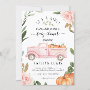 Pumpkin Girl Baby Shower Invitation
