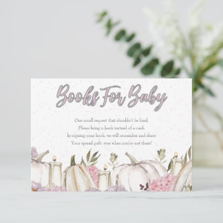 Pumpkin Girl Pink Baby Shower Books For Baby Card
