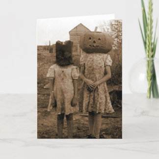 Pumpkin girl with the black sack card