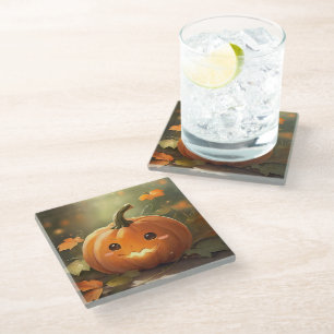 Pumpkin Glass Coaster