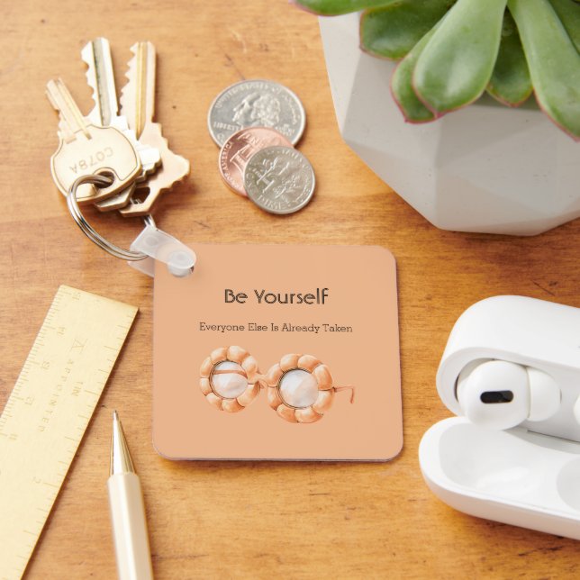 Pumpkin Glasses Be Yourself Key Ring (Desk)